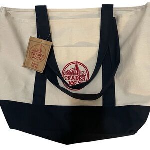 Trader Joe's Canvas Dark Navy Blue Tote Bag - w/ Tags
